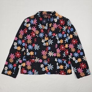 Johnny Was Floral Embroidered Jacket, Size Large